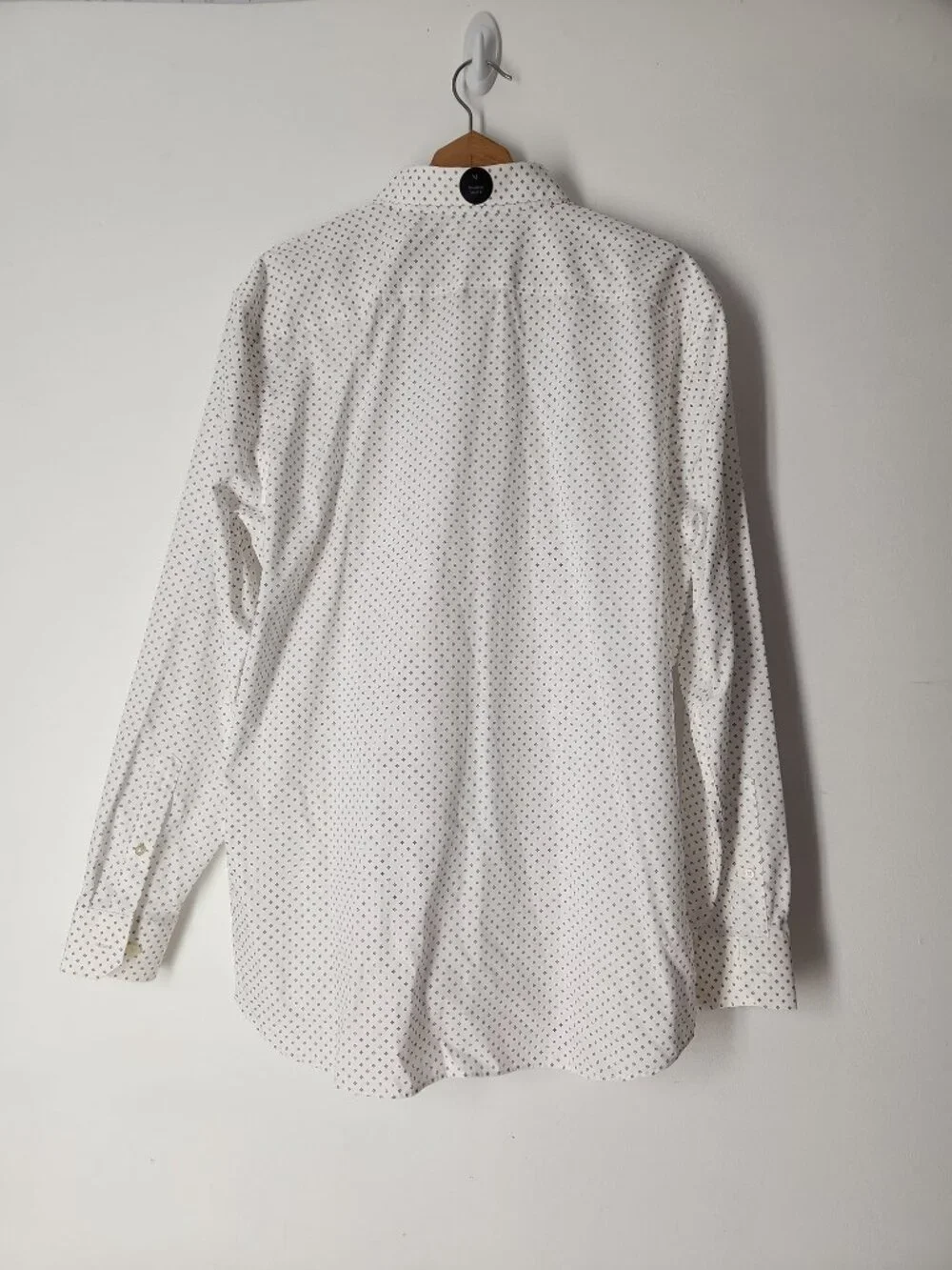 Banana Republic Slim Fit Non-Iron long sleeves shirt white floral geo men's XL